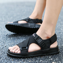 Load image into Gallery viewer, Sandals Men shoes 2018 Gladiator Men's Sandals Roman Men Shoes Summer Flip Flops Gray Black Flat Sandals Large Size 45 46